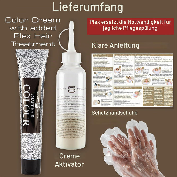 Dunkles Espressobraunes permanentes Haarfärbemittel mit Anti-Haarbruch Plex Haarpflege, 100% Grauabd