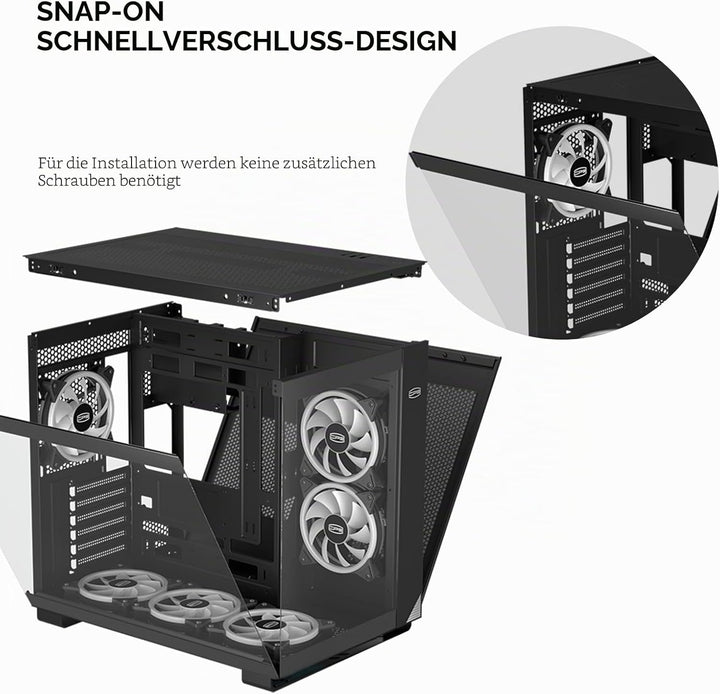 CPS C3T500 ARGB Sales Kit Tower ATX-Gehäuse, PCCOOLER Tower-PC-Gehäuse, 6 120 mm ARGB-Lüfter, kompat