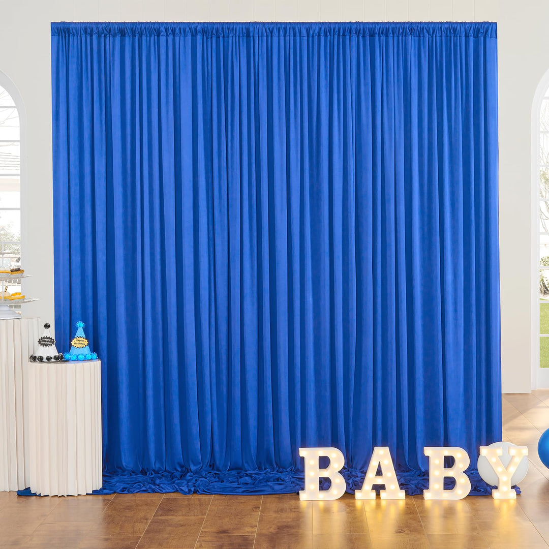 NSSONBEN 3m×3m Falten Freier Royal Blau Hintergrund Vorhang für Geburtstags Hochzeit, 2 Platten 1.5m