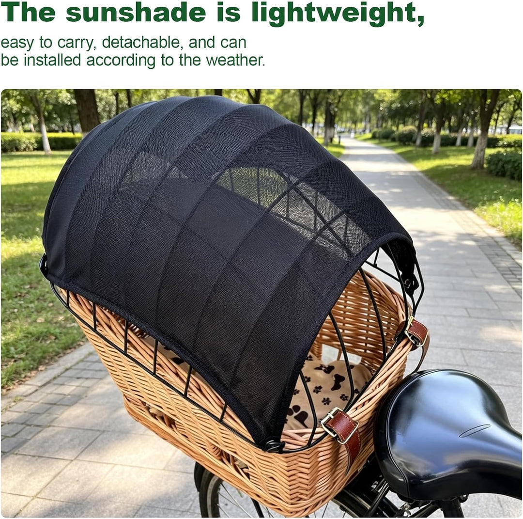 Fahrradkorb Abdeckung, atmungsaktives Sonnensegel für Hundefahrradkorb hinten, Wind und staubdicht,