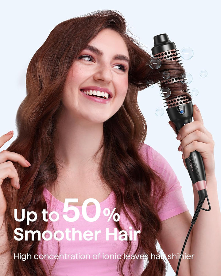 Wavytalk Thermobürste, 38 mm ionische Thermal Brush Lockenbürste mit Heizfunktion, ideal zur schonen