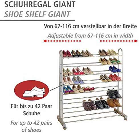 WENKO Schuhregal Mod. Giant ausziehbar mit 4 Rollen Braun