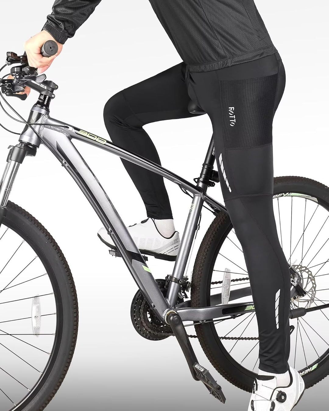 ROTTO Lange Radlerhose Herren Fahrradhose Gepolstert stossfeste Radhose Elastische Hosen Radfahren m