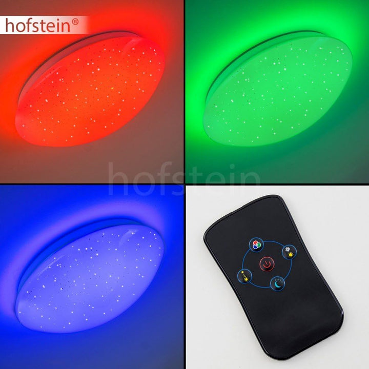 LED Deckenleuchte Quebec, dimmbare Deckenlampe aus Metall in Weiss, mit Nachtlichtfunktion, 8 Watt,