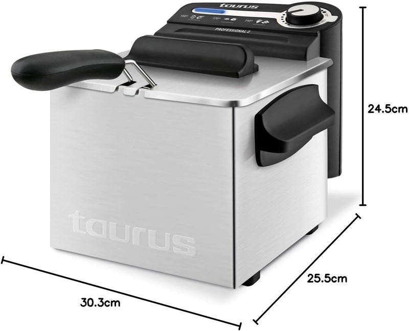 Taurus Professional 2 Plus Fritteuse, 2 Liter, 1700 W, 18/8 Edelstahl litros 2 - filtro, litros 2 -