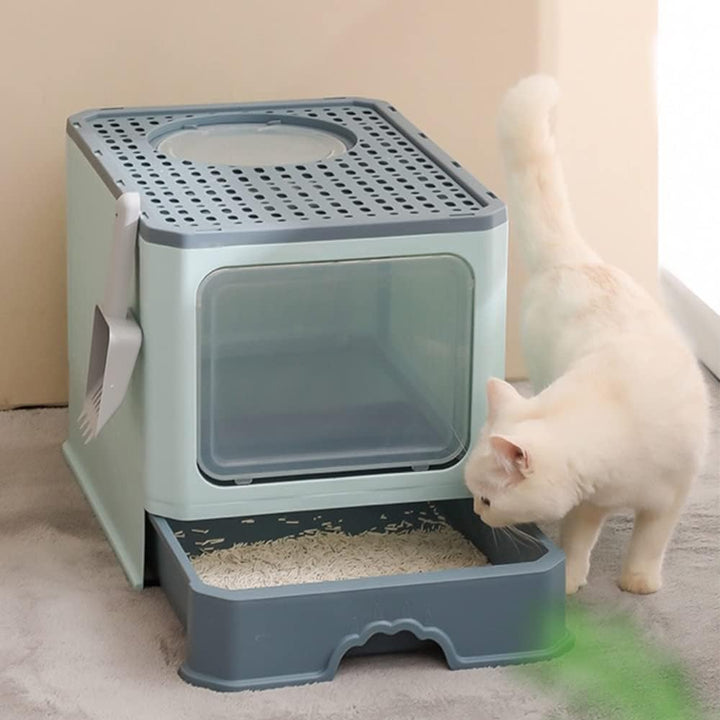 Katzentoilette gross Katzentoilette mit Deckel, grosse faltbare Katzentoilette mit Schublade und Sch