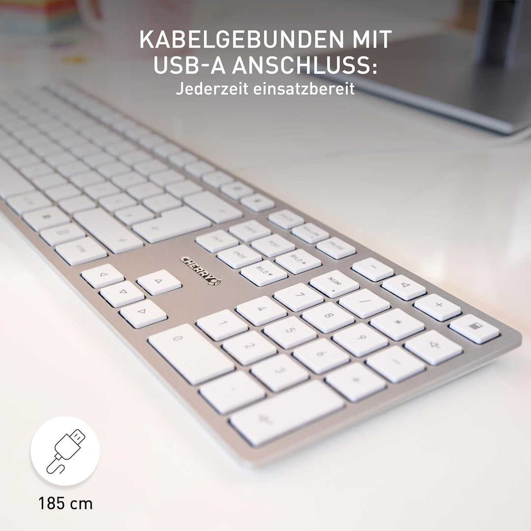 CHERRY KC 6000 Slim, Ultraflache Design-Tastatur, Pan-Nordisches Layout (QWERTY), Kabelgebunden (USB