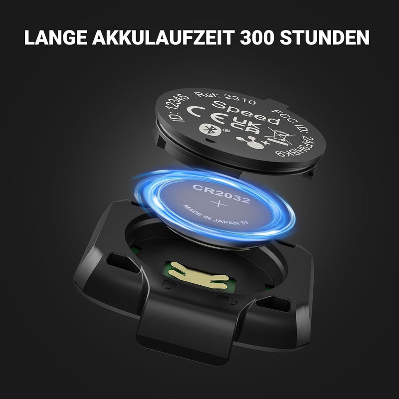 COOSPO BK9S Geschwindigkeitssensor/Trittfrequenzsensor Bluetooth5.0 ANT+, Drahtloser Fahrraddrehzahl