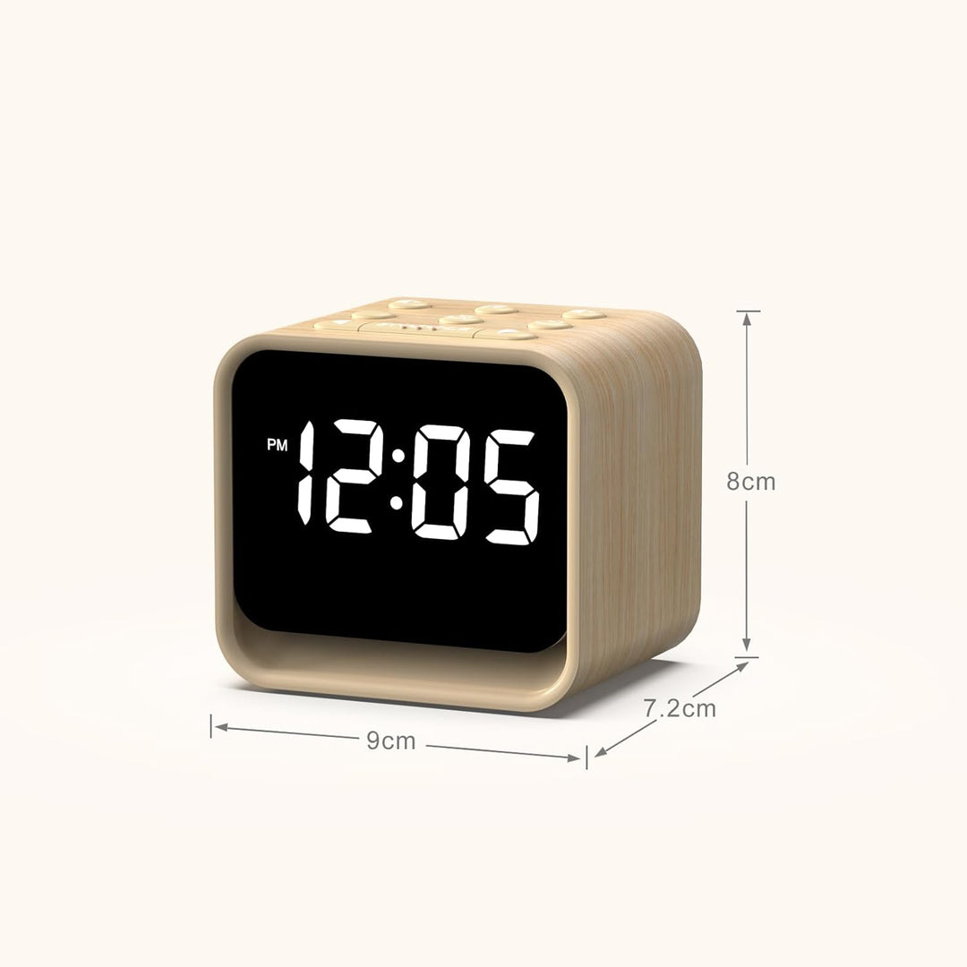 REACHER Radiowecker für das Schlafzimmer, Digitale FM Radiouhr mit Weissrausch-Soundmaschine, 9 Alar