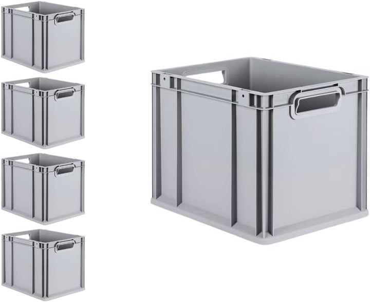 PROREGAL SuperSparSet 5x Eurobox NextGen Grip | HxBxT 32x30x40cm | 30 Liter | Griffe offen | Glatter
