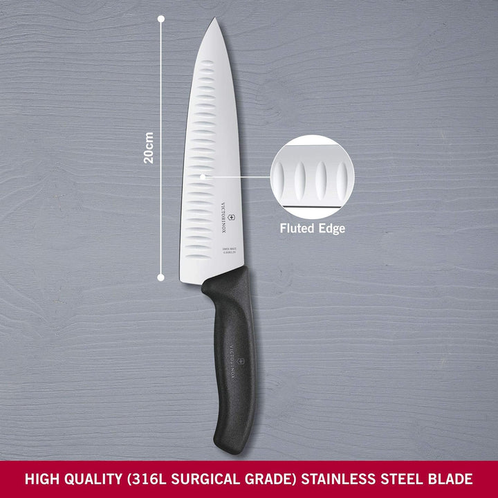 Victorinox, Swiss Classic, Profi Tranchiermesser, Extra Scharfe Klinge, Kullenschliff, 20 cm, Robust