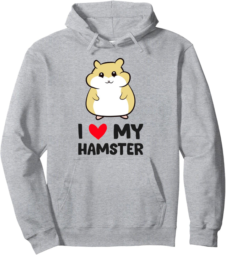 Niedlicher Hamster-Hamster mit Aufschrift "I Love My Hamster" Pullover Hoodie