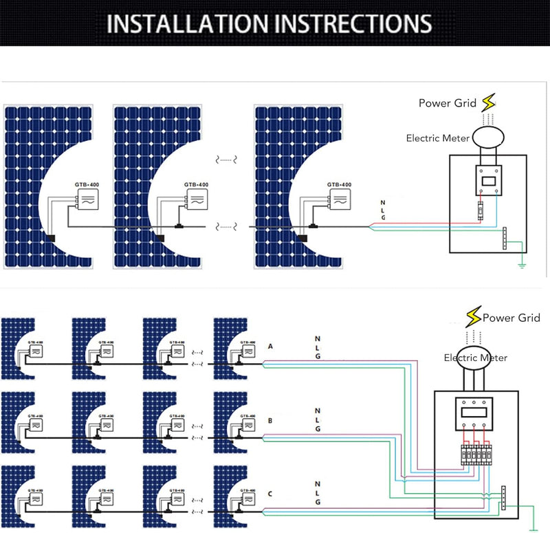 Micro Inverter Solar Grid Tie Inverter 400W 20A WIFI Control Micro Wechselrichter Solar Inverter Con