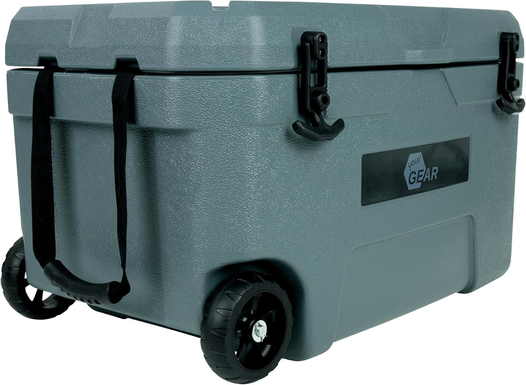 your GEAR Katmai Kühlbox 50L Volumen, 213h Kühlung, Robuste Thermobox mit Rollen, Energieeffizient,