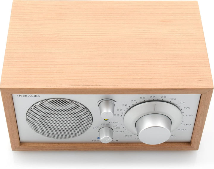 Tivoli Audio Model One BT Bluetooth UKW-/MW-Tisch Radio (Kirsche/Silber), Kirsche/Silber
