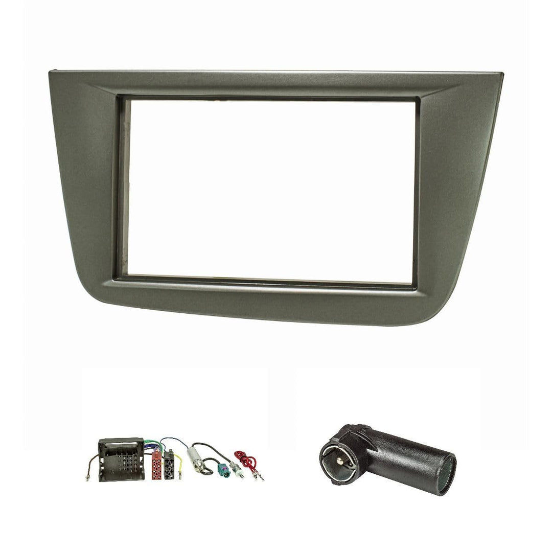 tomzz Audio 2449-001 Doppel DIN Radioblende Set kompatibel mit Seat Altea FR XL Toledo 5P dunkelsilb
