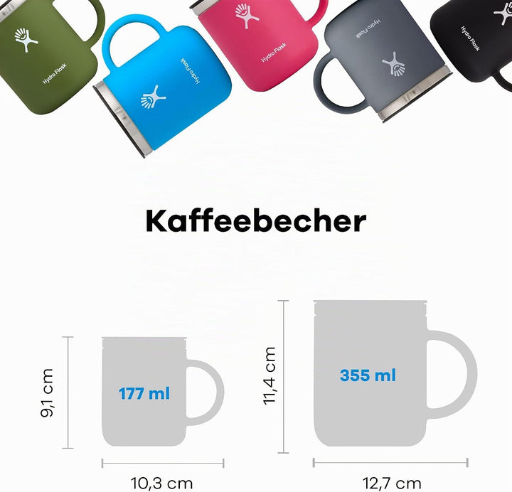 HYDRO FLASK - Kaffeebecher 354ml (12 oz) - Vakuumisolierter Thermobecher aus Edelstahl - Isolierbech