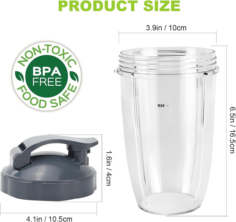 2er-Pack für 24-oz-Mixer-Ersatzbecher für Original NutriBullet Pro 900 W 600 W Extractor Blade Juice