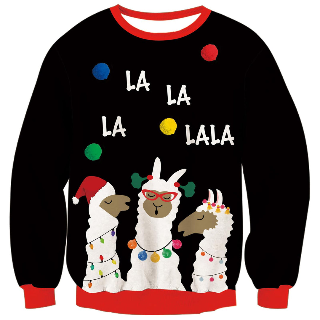 NEWISTAR Pullover Herren Damen Weihnachtspullover 3D Druck Strickpullover Lustig Weihnachtspulli Ugl