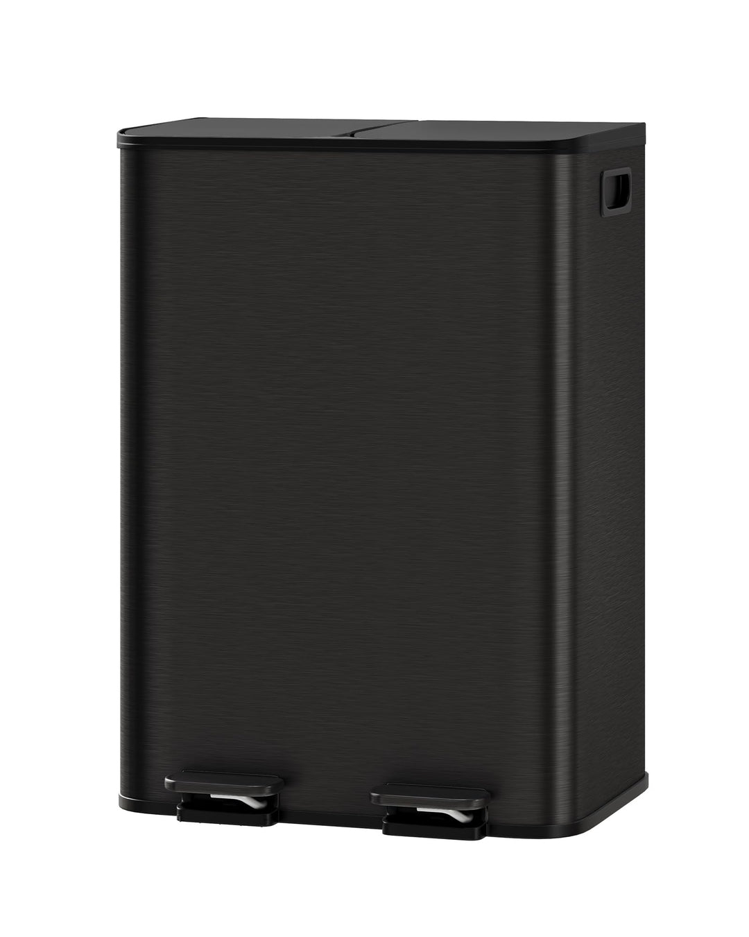 GarveeHome Mülleimer Küche, 2 x 30 L, Mülltrennsystem 2 Fächer, Metall-Tretmülleimer mit Seitlichem