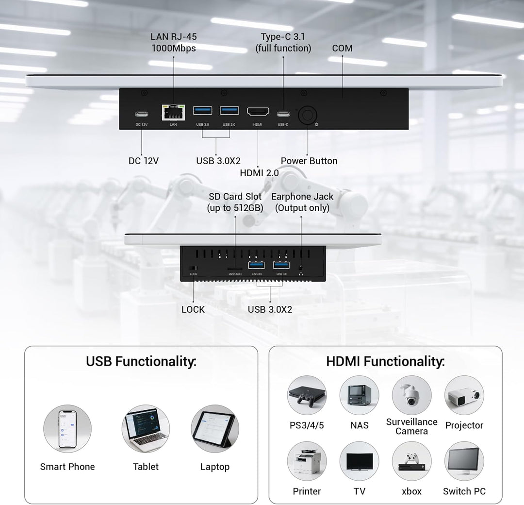 Tablet Panel Computer All in One 13,3 Zoll-HEIGAOLAPC Industrie Touch Panel PC Win11, N5100, Embedde