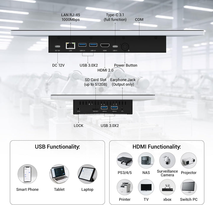 Tablet Panel Computer All in One 13,3 Zoll-HEIGAOLAPC Industrie Touch Panel PC Win11, N5100, Embedde
