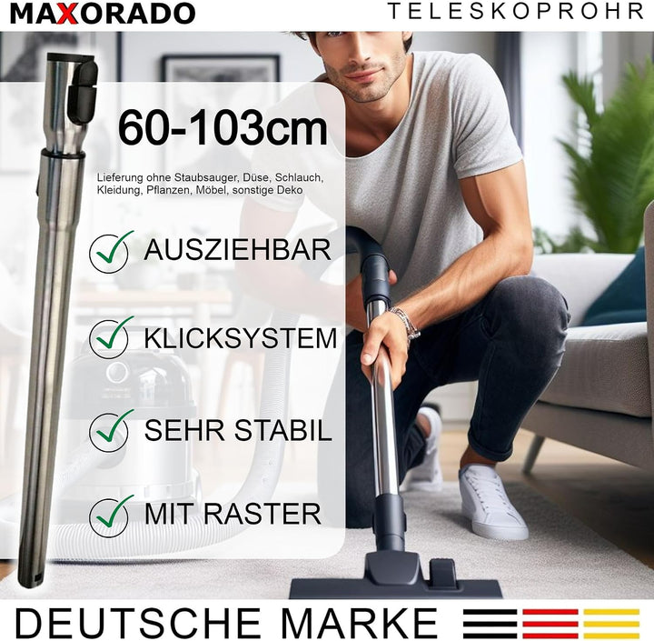 Teleskoprohr Staubsauger Staubsaugerrohr Rohr kompatibel mit Miele Solaris Turbo Plus Sunflower Star