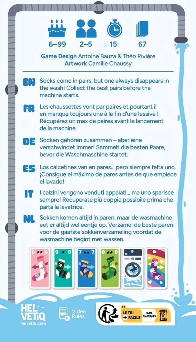 Helvetiq Oh My Socks, Gesellschaftsspiel, Lustiges Socken-Kartenspiel, Für die coolste Socken-Sammlu