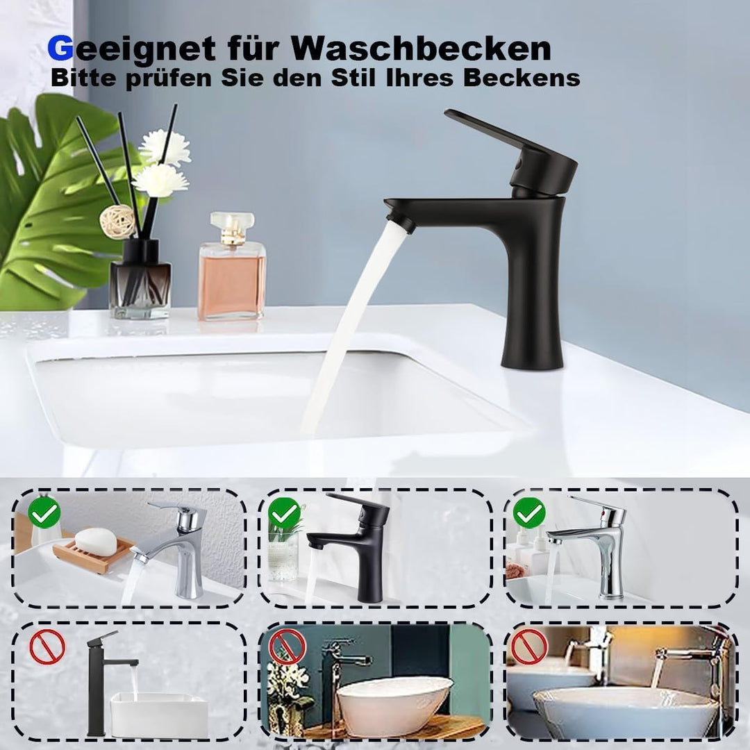 Heiss und kalt Badarmatur aus Edelstahl mit geräuschloser Keramikkartusche Einhebelmischer Waschtisc