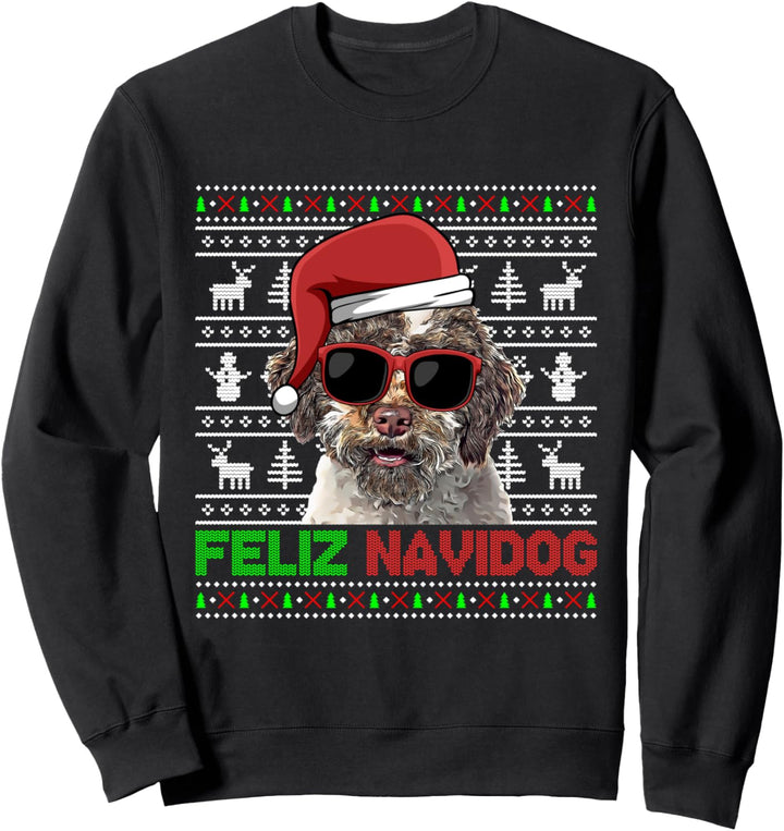 Lagotti Romagnoli Hund Feliz Navidog Funny Christmas Sweatshirt