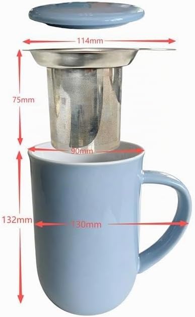 Viva Scandinavia Porzellan Tee Tasse mit Teesieb für lossen Tee, becher mit deckel, Kaffee-Becher mi