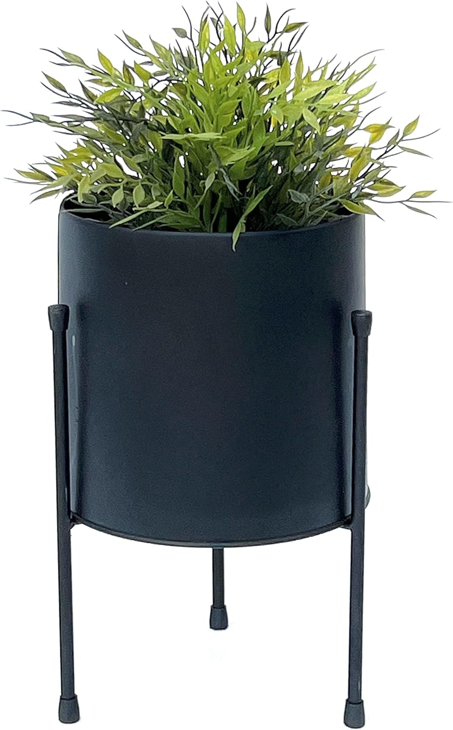 DanDiBo Blumenhocker mit Topf Metall Schwarz 32 cm Blumenständer 96261 Blumensäule Modern Pflanzenst