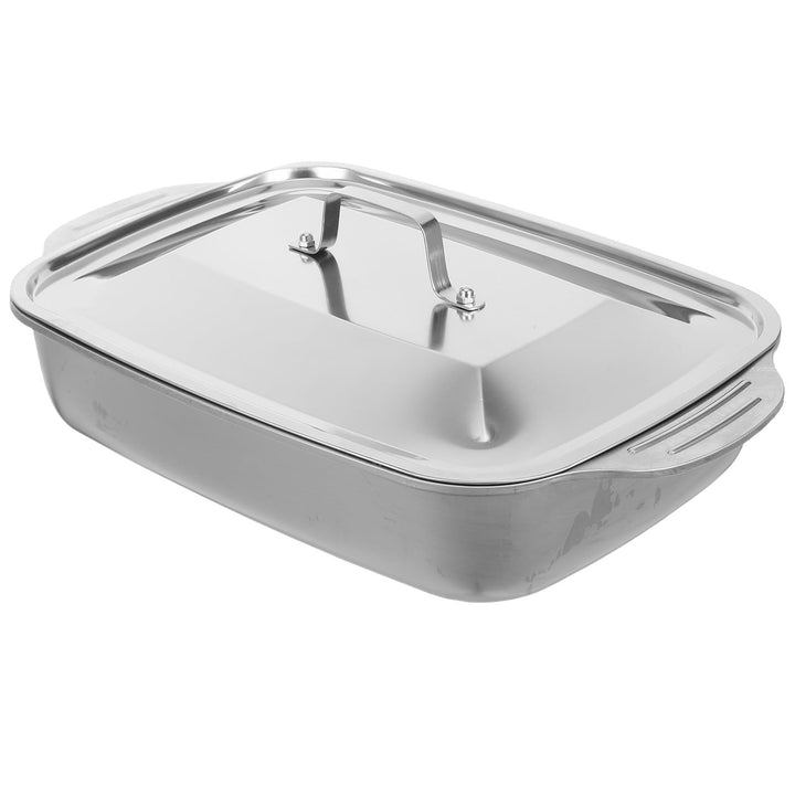 VICASKY Edelstahl Bratform mit Deckel Rechteckige Tiefe Fischbratpfanne 41X24X75cm Induktionsgeeigne