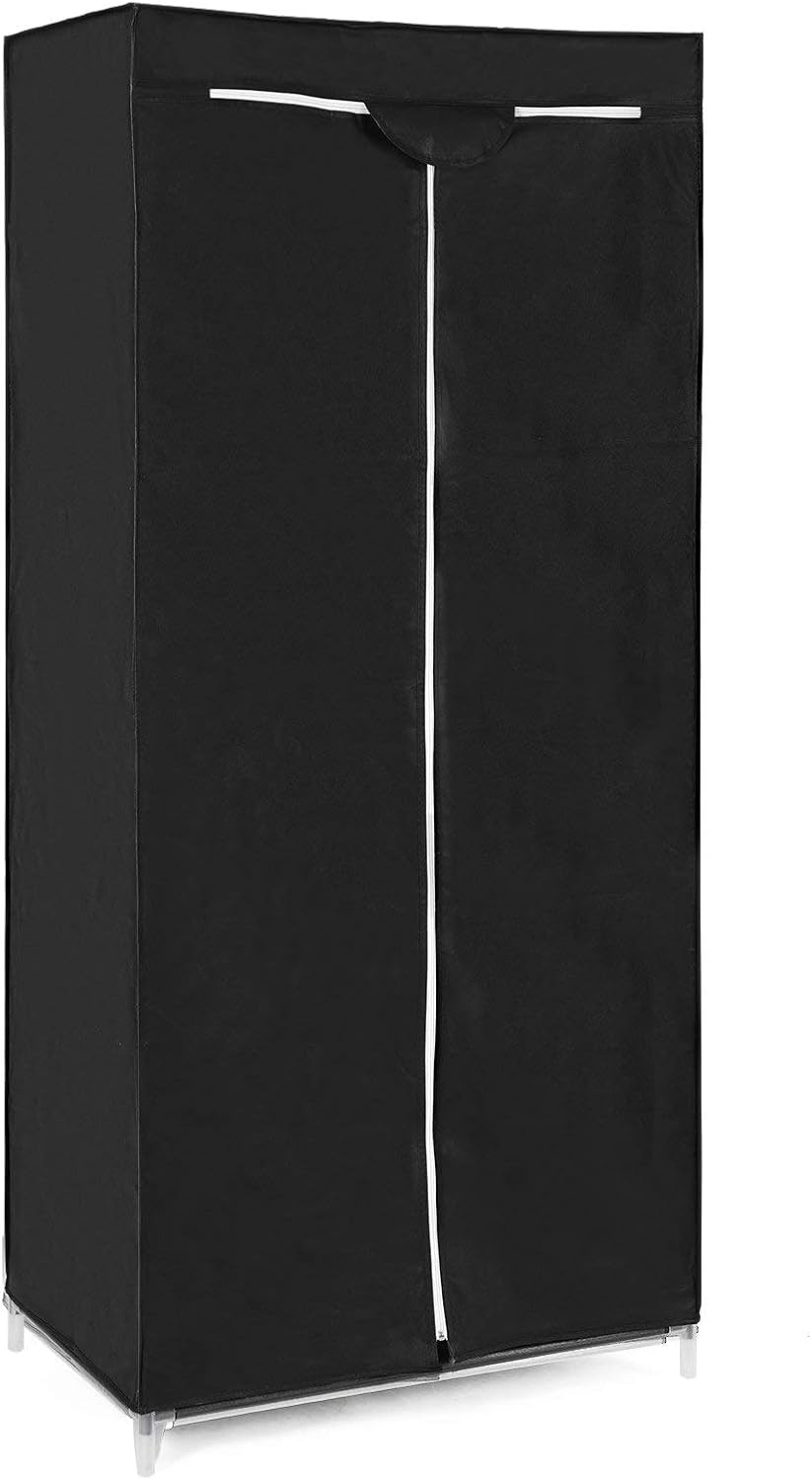 SONGMICS Kleiderschrank, Stoffschrank, Faltschrank mit Kleiderstange, Kleiderständer, Aufbewahrung f