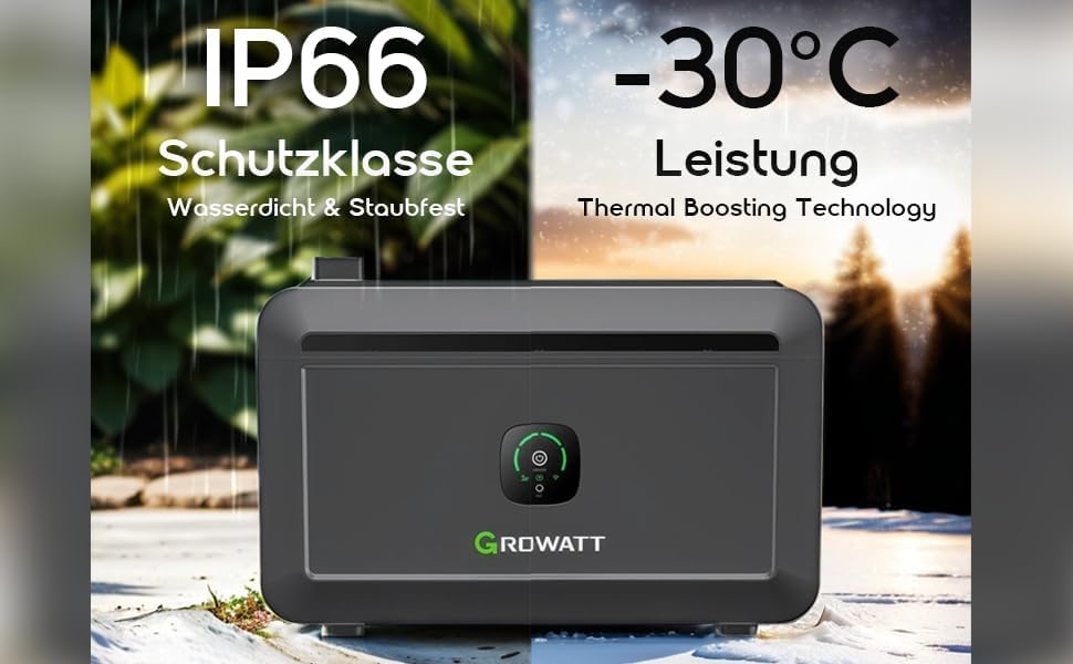 Speicher 2000 Wh für Balkonkraftwerk & Solaranlage Growatt NOAH 2000 Plug&Play System bis 8192 Wh er