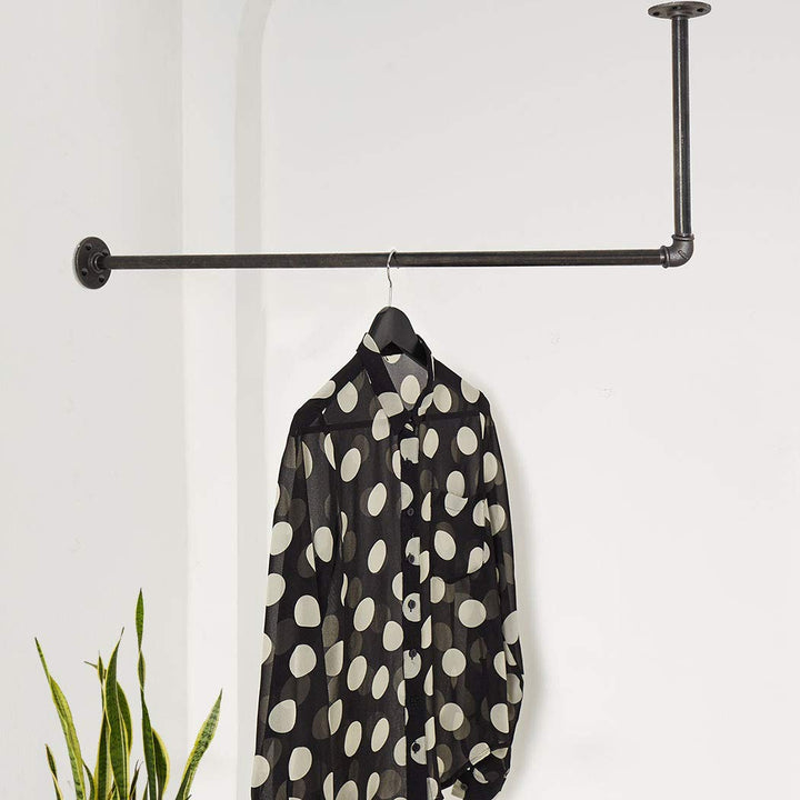 Kleiderstange Deckenmontage Wandmontage schwarz - Garderobenstange div. Grössen z.B. 120 x 20 cm - G