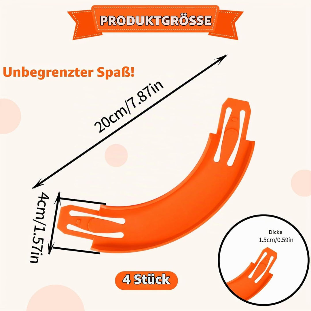 4stk Kurven Gleisverbinder für Hot Wheels, Prämie ABS 90 Grad Kurven Bahn Zubehör Rennstreckenkompon