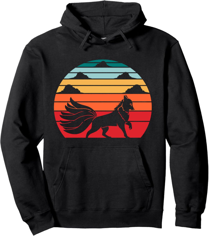 Retro Japanischer Fuchs Inari Neuschwanz Kitsune Anime Jungen Mädchen Pullover Hoodie