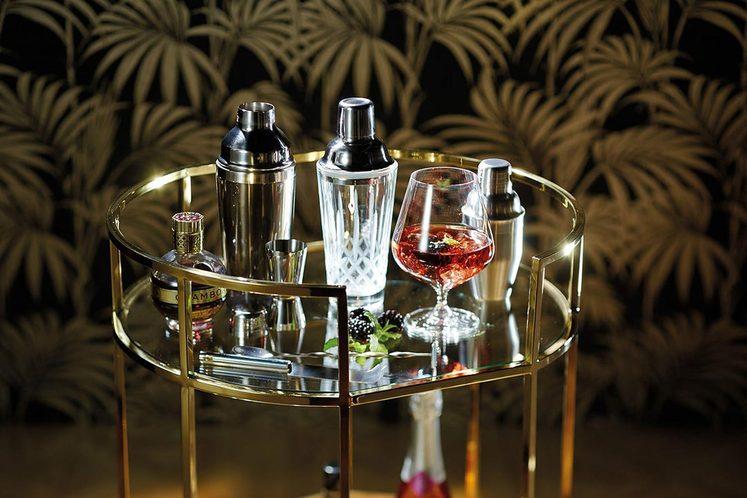 BarCraft, Luxuriöses Gin-Geschenkset mit Gin-Gläsern, Cocktail-Shaker, Cocktail-Rührlöffel, Doppelse
