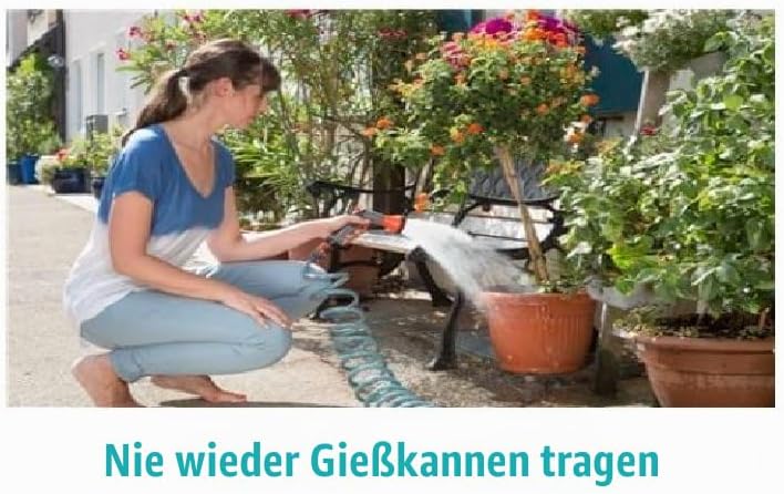 Gardena Spiralschlauch-Set-Aktion 10m: Spiralförmiger Gartenschlauch zum Giessen und Bewässern klein
