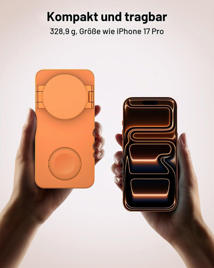 Qi2.2 Ladestation Apple Watch und iPhone, Kompatibel mit Magsafe Ladegerät 25W, 3 in 1 iPhone Ladest