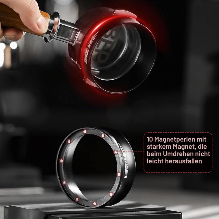 MHW-3BOMBER 54mm Espresso Dosiertrichter Magnetischer Kaffeedosierring Siebträger Trichter Barista T