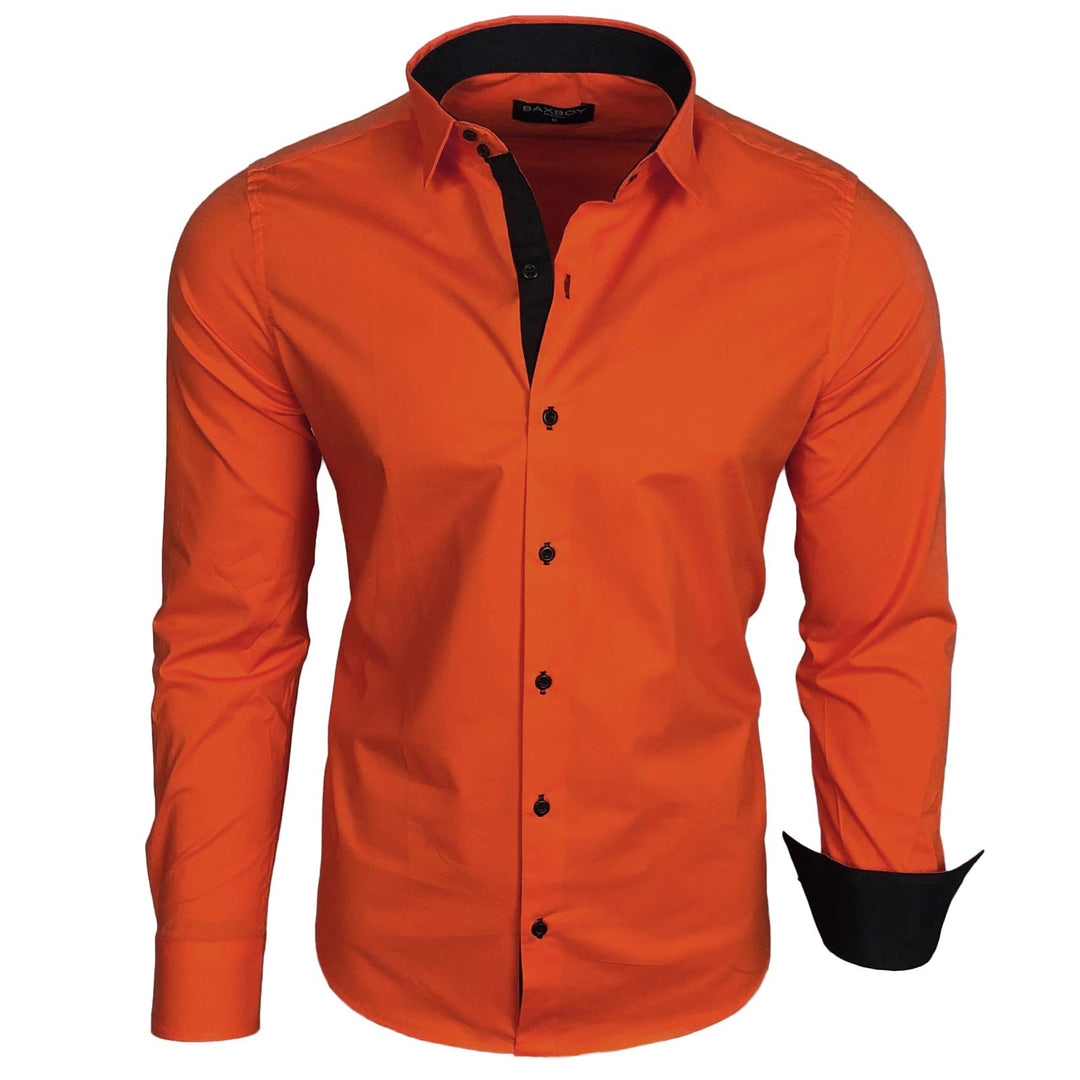 Herren-Hemd Langarm/Business Freizeit Hochzeit/Bügelleicht/Slim-Fit/Anzug Kentkragen Hemd B-500, Dun