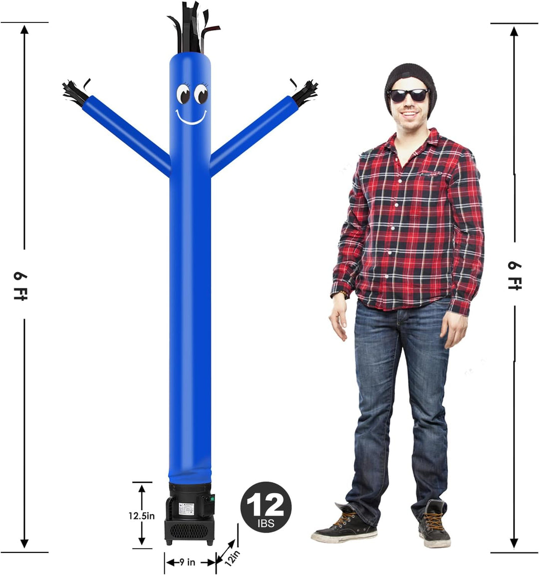 MOUNTO 1,8 m Fliegenpuppe Tänzerin mit 1/3 PS Gebläse, Komplett-Set (blau), Blau