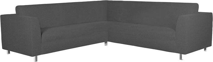Italian Bed Linen Dehnbarer Spannbezug für Sofas Dahlia, 92% Polyester, 8% Elastometer, Dunkelgrau,