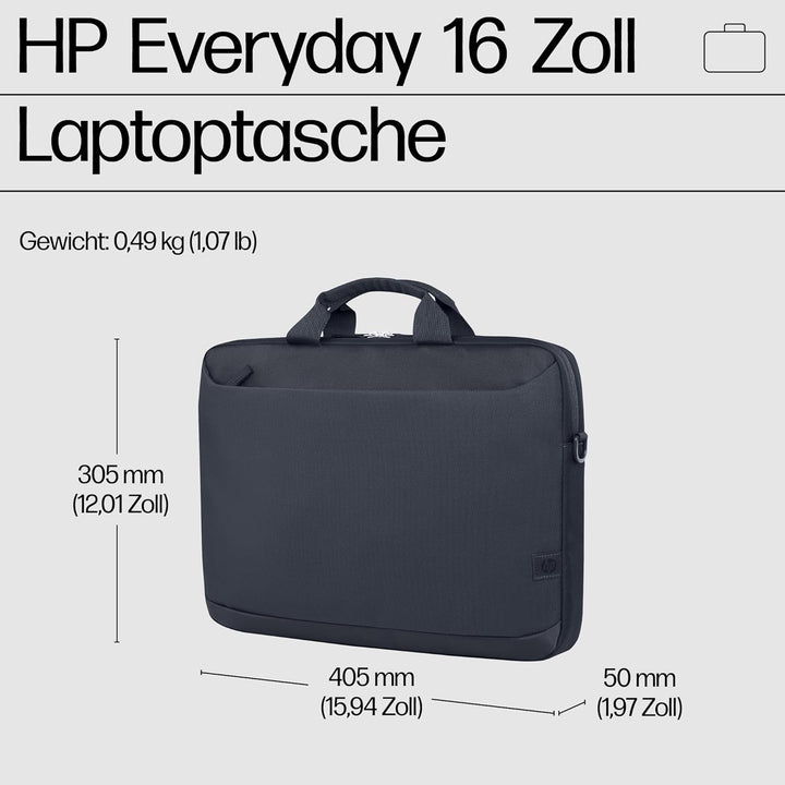HP Everyday 16 Zoll Laptop-Aktentasche – Wasserabweisend, Vielseitig mit Abnehmbarem Schultergurt un