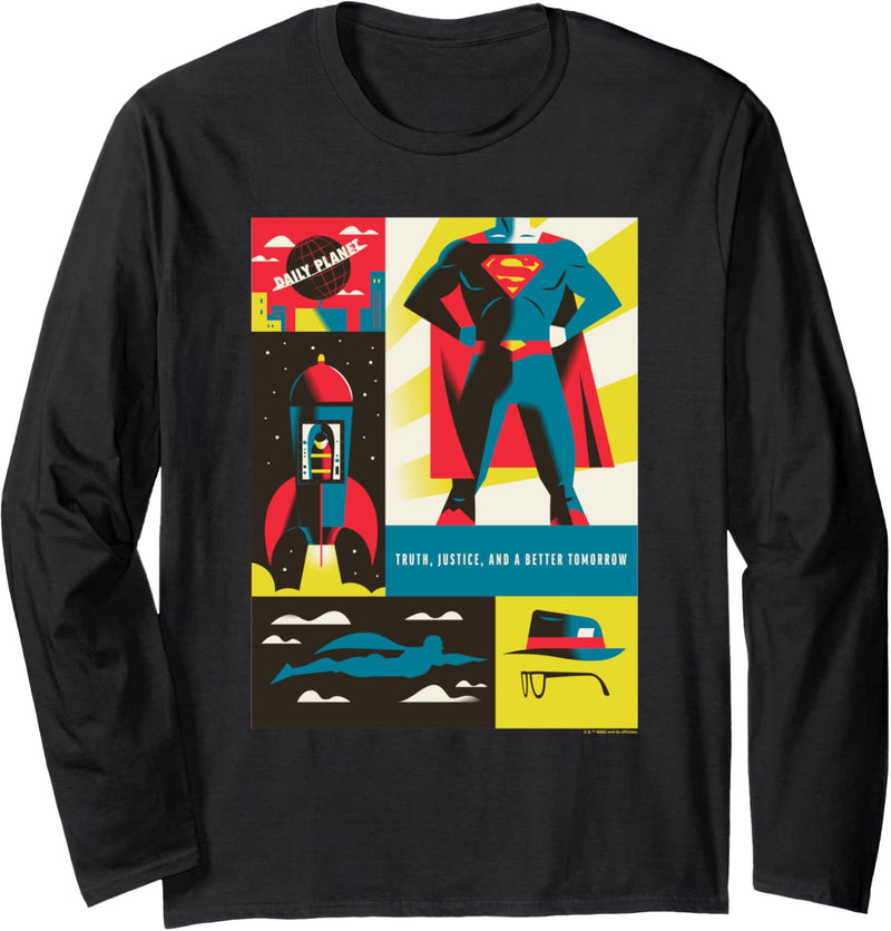 WB 100: Superman Truth, Justice, And A Better Tomorrow Icons Langarmshirt