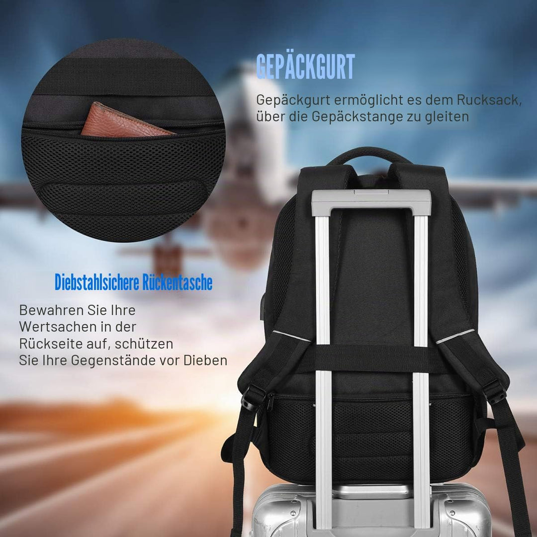 Laptop Rucksack Schulrucksack für 17.3 Zoll Laptop Daypacks für Herren Business Rucksack mit USB Lad