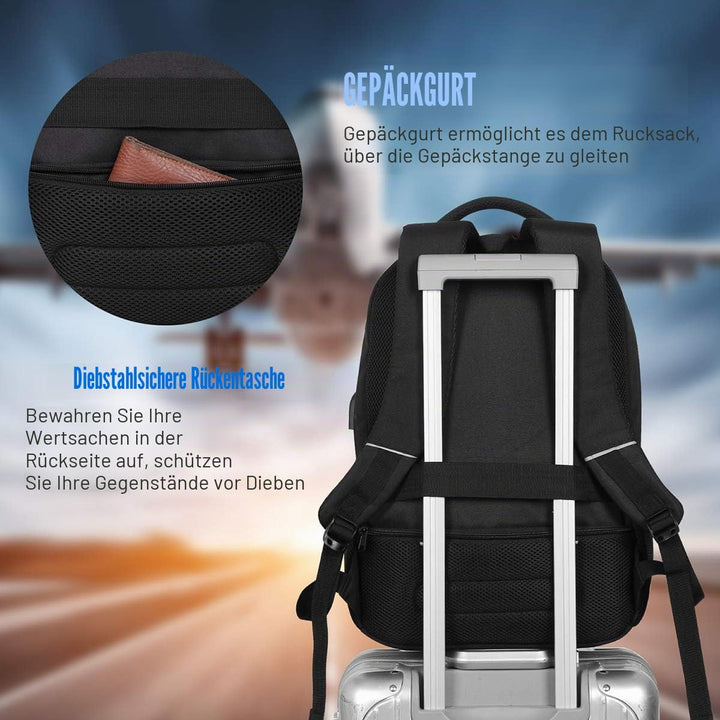 Laptop Rucksack Schulrucksack für 17.3 Zoll Laptop Daypacks für Herren Business Rucksack mit USB Lad