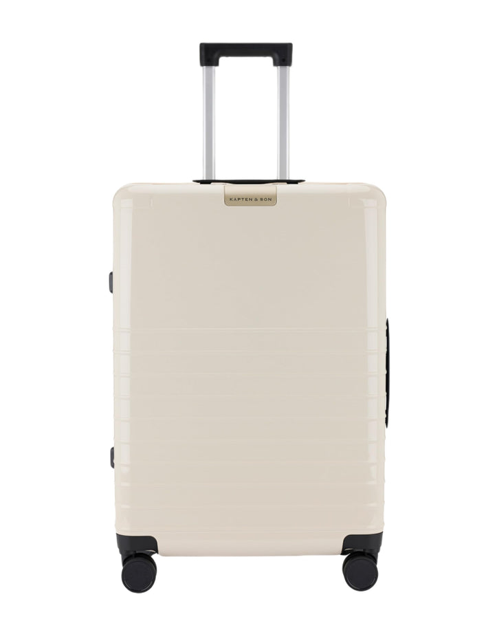 Kapten & Son Koffer Heathrow Essential Check-In Sandstone 82 L | Hartschalenkoffer Gross Beige mit s